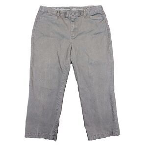 Eddie Bauer Womens Sz 14 (34x23) Flat Front Stretch Cropped Chino Pants